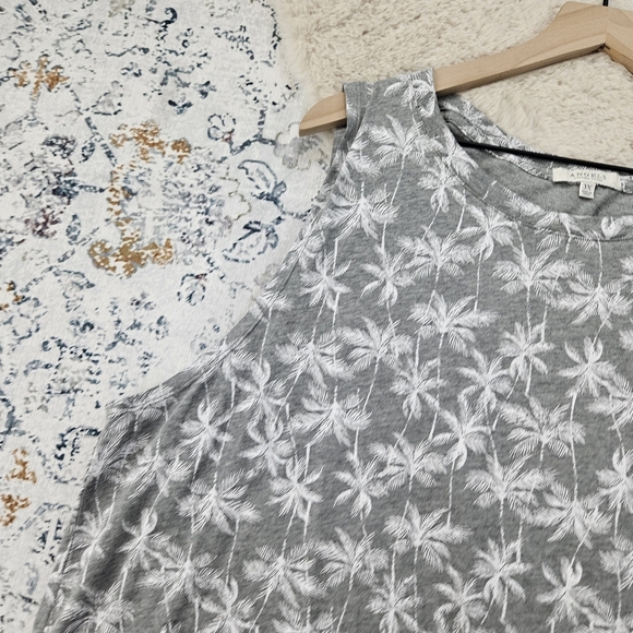 Angels Palm Tree Gray Tank Top Women Blouse Plus Size 3X - Picture 3 of 7